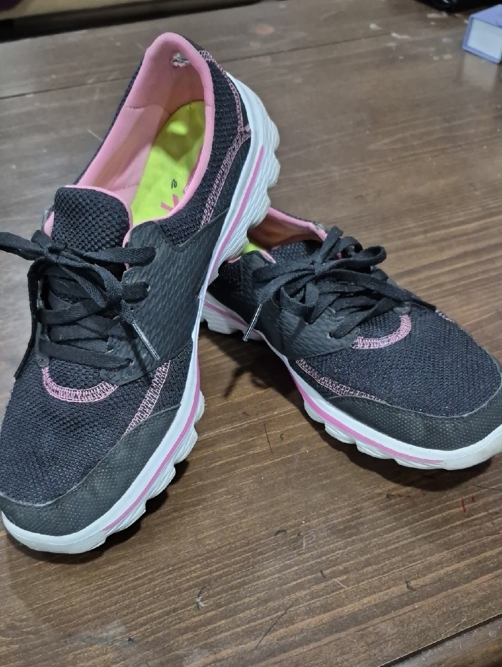 Skechers Black and Pink Women's Athletic Slip-On Sneakers